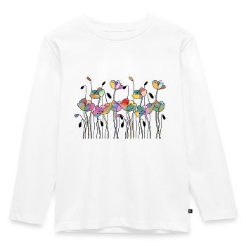 Fleur - T-shirt manches longues Premium Enfant - blanc - Devant - AI Model Kid Female (0cm)