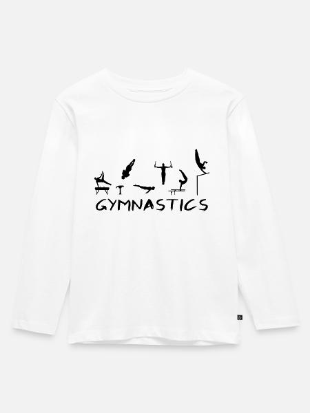 Turnen, Turner - Kinder Premium Bio Langarmshirt - Weiß