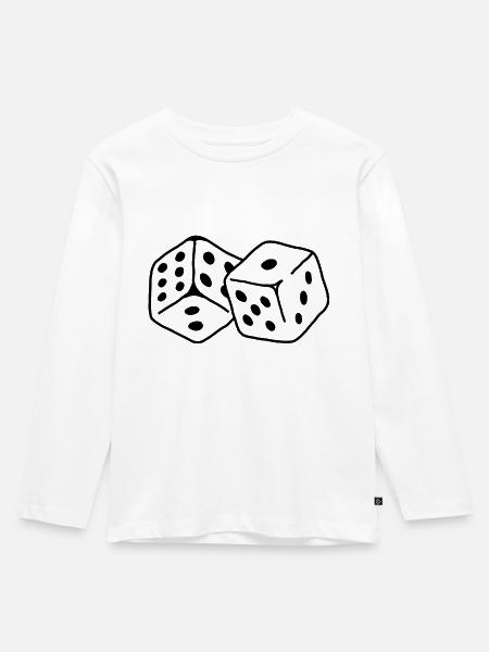 Würfel - Kinder Premium Bio Langarmshirt - Weiß