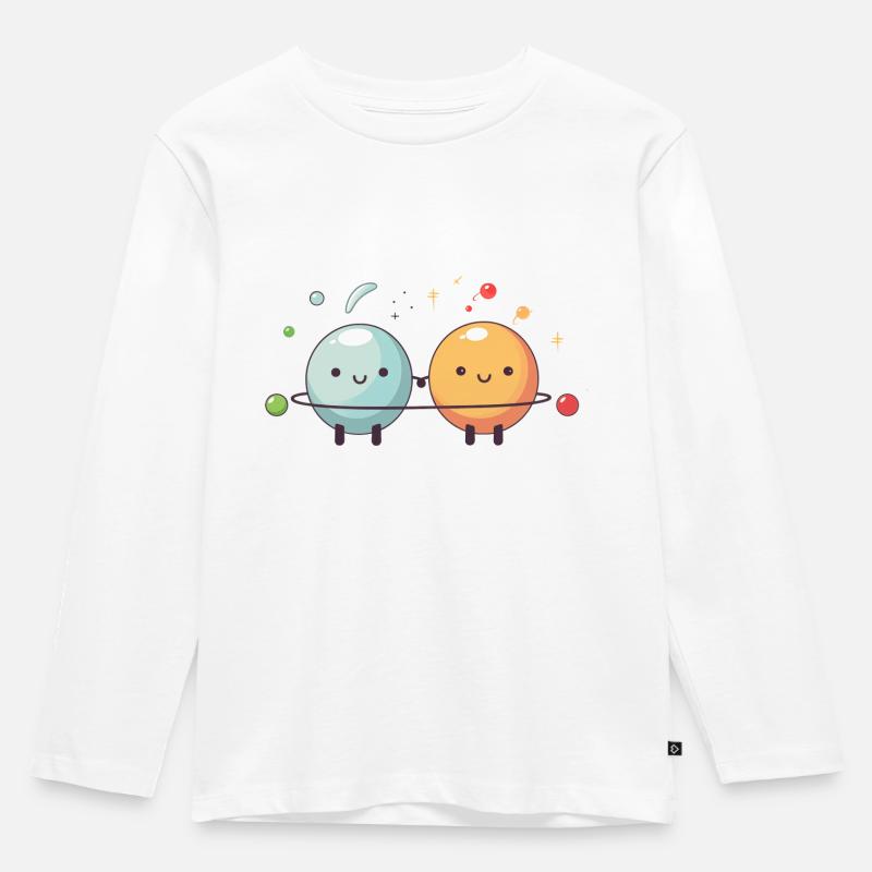 Cute Marbles - Kinder Premium Bio Langarmshirt - Weiß