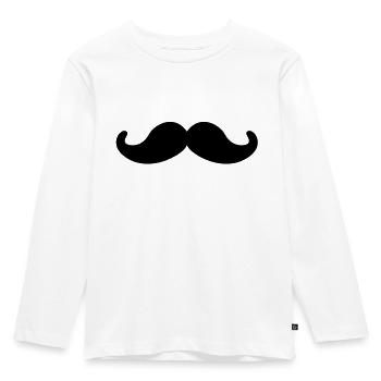 Schnurrbart - Kinder Premium Bio Langarmshirt - Weiß - Vorne - AI Model Kid Female (0cm)