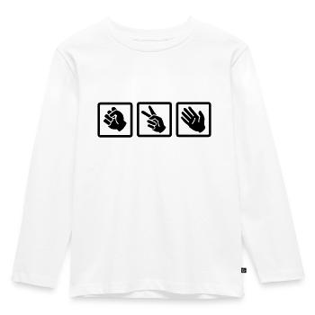 pierre - feuille - ciseaux v2 - T-shirt manches longues Premium Enfant - blanc - Devant - AI Model Kid Female (0cm)