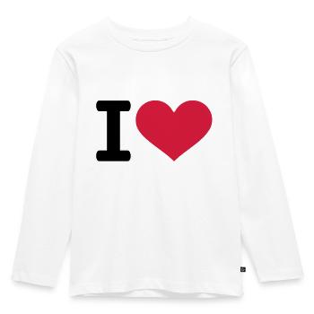I heart love - Kids' Premium Longsleeve Shirt - white - Front - AI Model Kid Female (0cm)