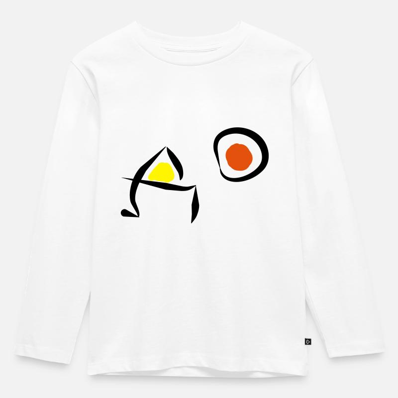 Miro Interpretation - Kinder Premium Bio Langarmshirt - Weiß