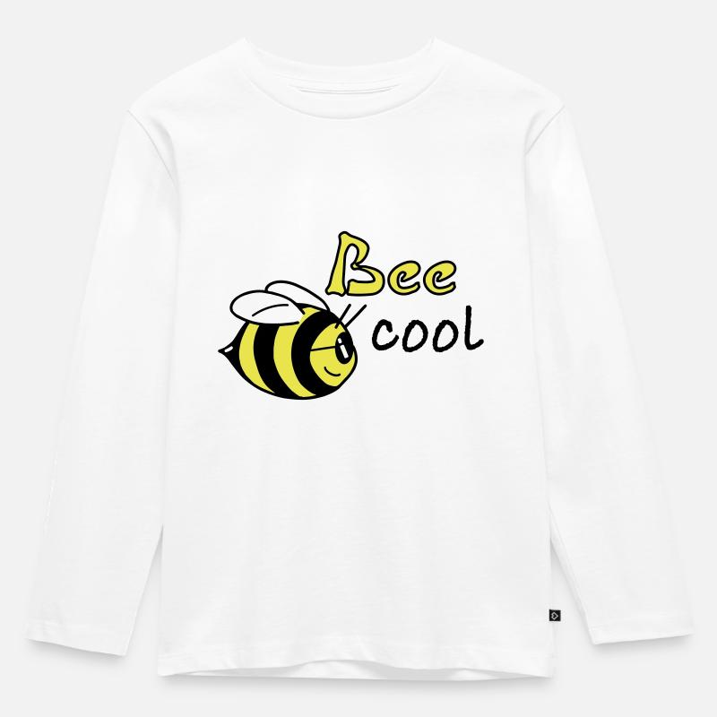 bee cool - Kinder Premium Bio Langarmshirt - Weiß
