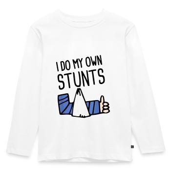 Je fais mes propres cascades UNISEX ACTION - T-shirt manches longues Premium Enfant - blanc - Devant - AI Model Kid Female (0cm)