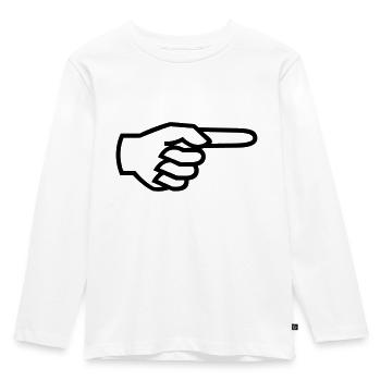 Hand, Finger - rechts - Kinder Premium Bio Langarmshirt - Weiß - Vorne - AI Model Kid Female (0cm)