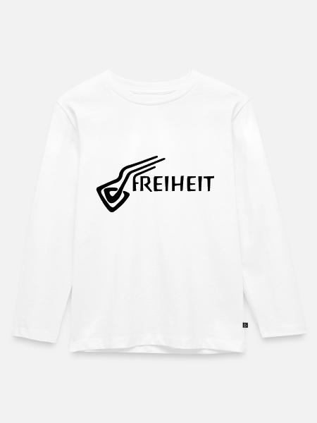 Freiheit - Kinder Premium Bio Langarmshirt - Weiß