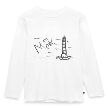 Moin Leuchtturm - Kinder Premium Bio Langarmshirt - Weiß - Vorne - AI Model Kid Female (0cm)