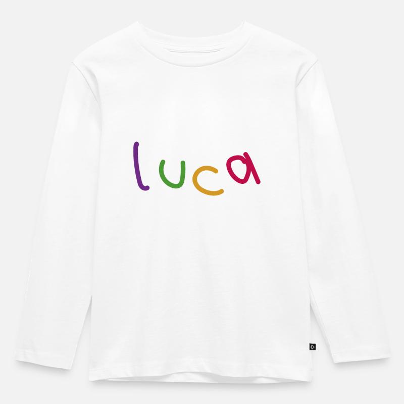 Luca (Luca) - Kinder Premium Bio Langarmshirt - Weiß