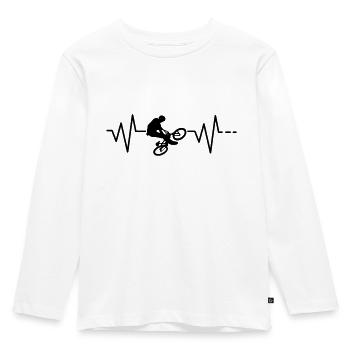 Heartbeat BMX - cycling, bike, tricks, bike - Kids' Premium Longsleeve Shirt - white - Front - AI Model Kid Female (0cm)