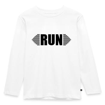 Laufen, Läufer - Run - Kinder Premium Bio Langarmshirt - Weiß - Vorne - AI Model Kid Female (0cm)