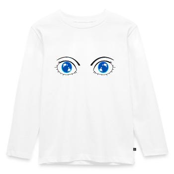 yeux bleus - T-shirt manches longues Premium Enfant - blanc - Devant - AI Model Kid Female (0cm)