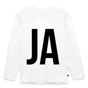 Ja - Kinder Premium Bio Langarmshirt - Weiß - Vorne - AI Model Kid Female (0cm)