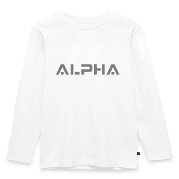 Alpha - Kinder Premium Bio Langarmshirt - Weiß - Vorne - AI Model Kid Female (0cm)