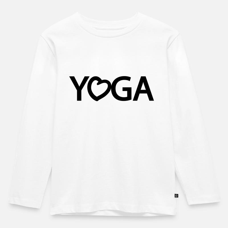YOGA mit Herz - Kinder Premium Bio Langarmshirt - Weiß