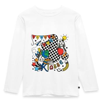 Schulkind 2026 Einschulung erste Klasse Doodle - Kinder Premium Bio Langarmshirt - Weiß - Vorne - AI Model Kid Female (0cm)
