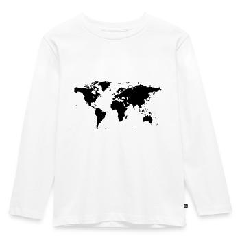 map of the world - Kids' Premium Longsleeve Shirt - white - Front - AI Model Kid Female (0cm)