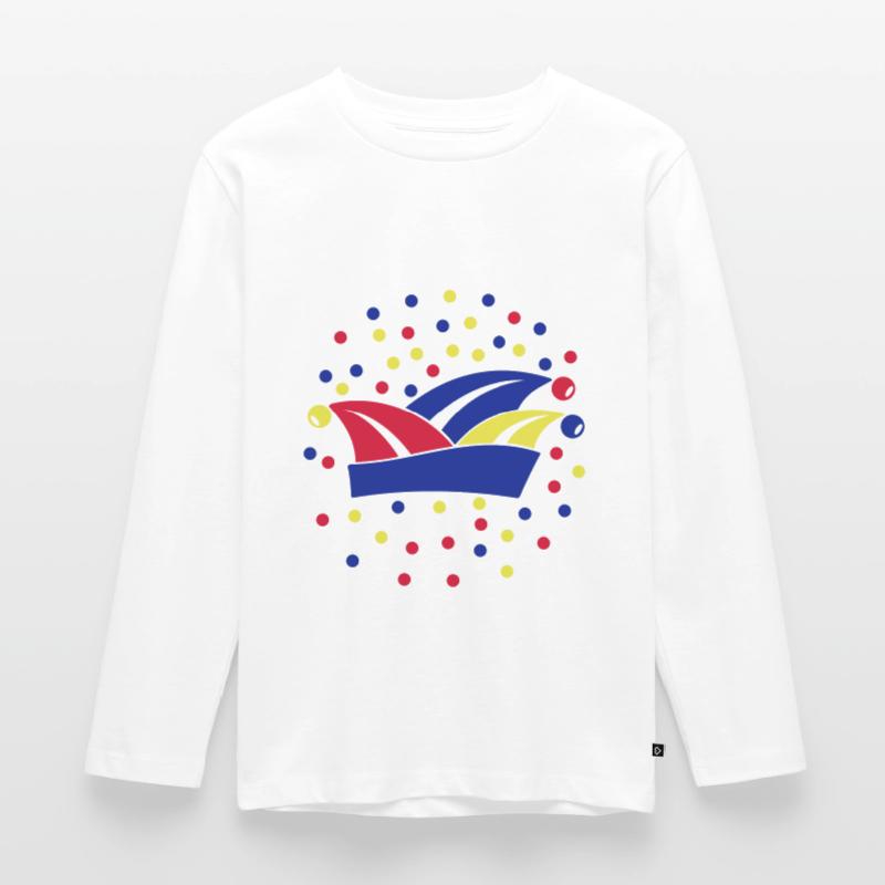 Fasching Karneval Narrenkappe 1, 2 oder 3 Farben Kinder Premium Bio Langarmshirt