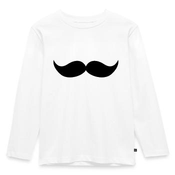 Schnurrbart - Kinder Premium Bio Langarmshirt - Weiß - Vorne - AI Model Kid Female (0cm)
