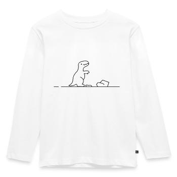 Petit Dino Imprimé Premium Cartoon - T-shirt manches longues Premium Enfant - blanc - Devant - AI Model Kid Female (0cm)