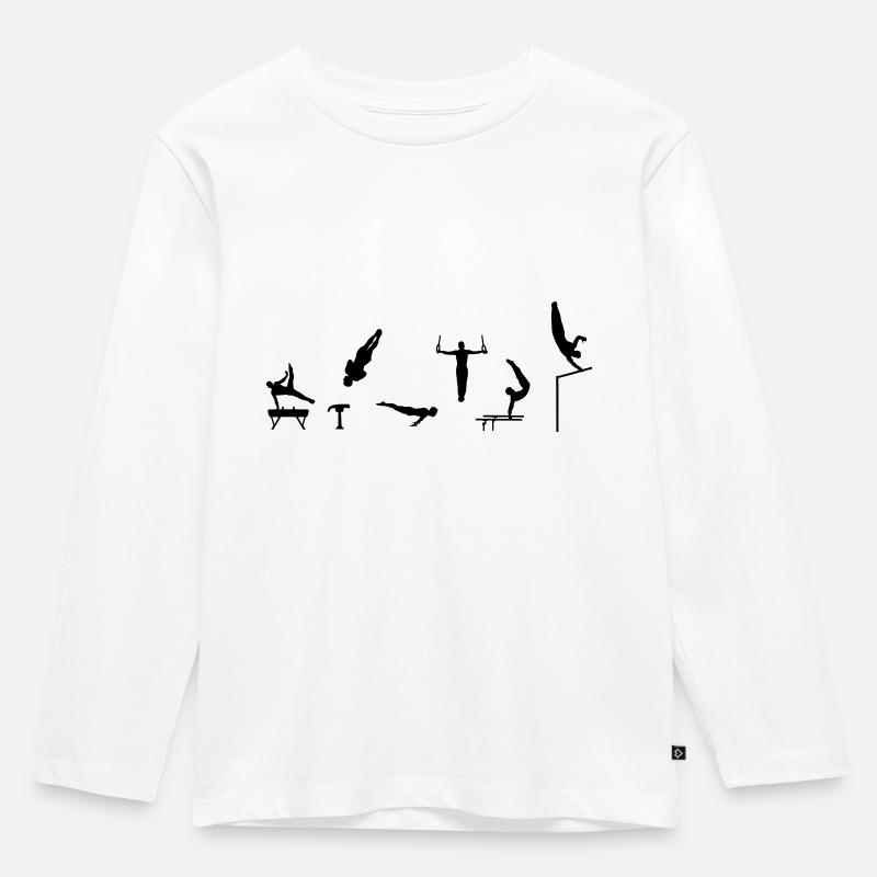 Turnen, Turner - Kinder Premium Bio Langarmshirt - Weiß