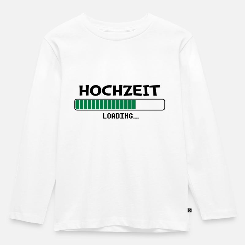 Hochzeit Loading - Kinder Premium Bio Langarmshirt - Weiß