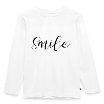 smile - Kids' Premium Longsleeve Shirt - white - Front - AI Model Kid Female (0cm)