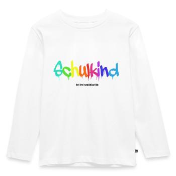 Schulkind - Kinder Premium Bio Langarmshirt - Weiß - Vorne - AI Model Kid Female (0cm)