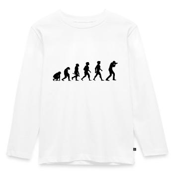 Evolution Photograf Fotograf Photoapparat Kamera - Kinder Premium Bio Langarmshirt - Weiß - Vorne - AI Model Kid Female (0cm)