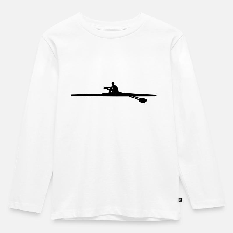 rowing single - man - Kids' Premium Longsleeve Shirt - white