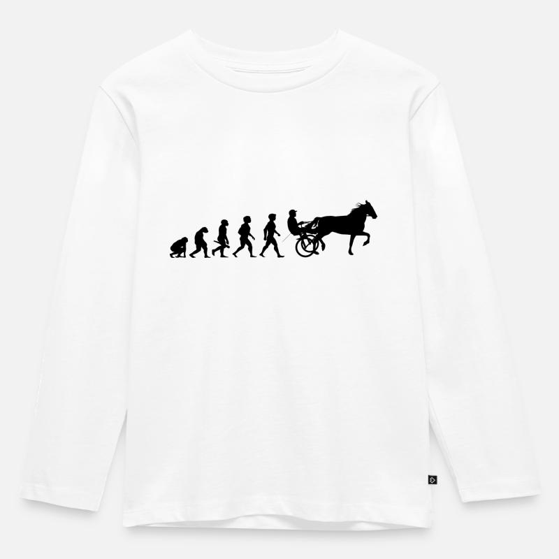 Evolution trot racing chevaux de course de chevaux - T-shirt manches longues Premium Enfant - blanc