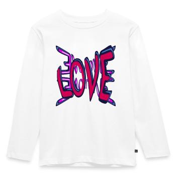 Love a symbole in red colour graffiti style - Kinder Premium Bio Langarmshirt - Weiß - Vorne - AI Model Kid Female (0cm)