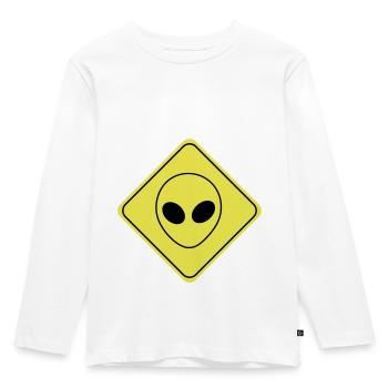 Alien Zeichen - Kinder Premium Bio Langarmshirt - Weiß - Vorne - AI Model Kid Female (0cm)