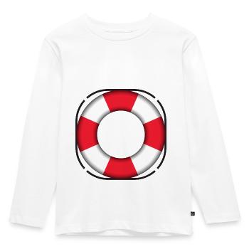 Schwimmring Rettungsring rot - Kinder Premium Bio Langarmshirt - Weiß - Vorne - AI Model Kid Female (0cm)