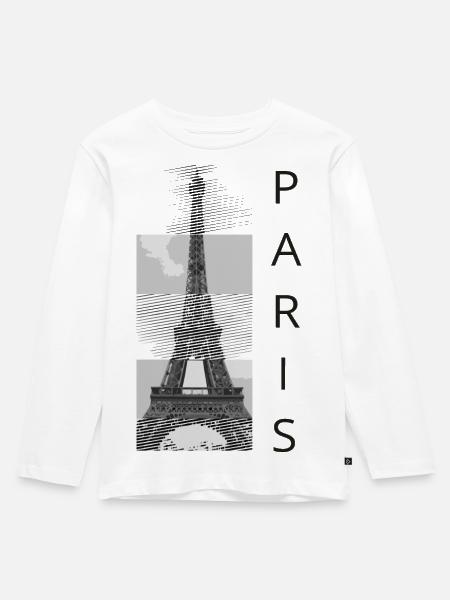 paris - Kinder Premium Bio Langarmshirt - Weiß
