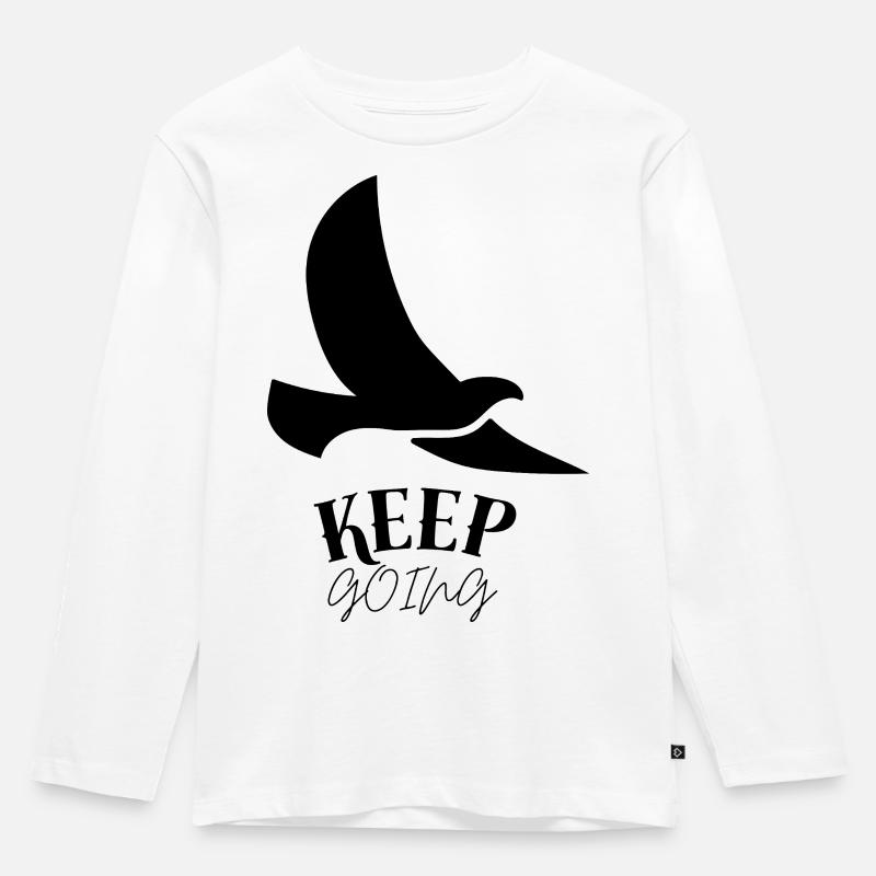 Keep_going - Kinder Premium Bio Langarmshirt - Weiß