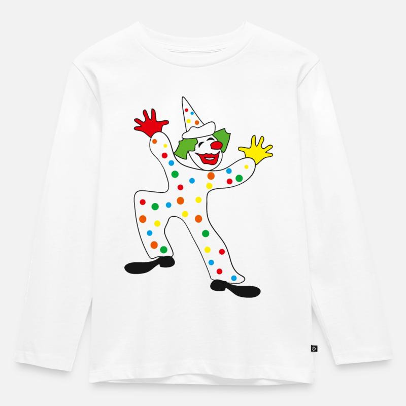 Clown - Kinder Premium Bio Langarmshirt - Weiß
