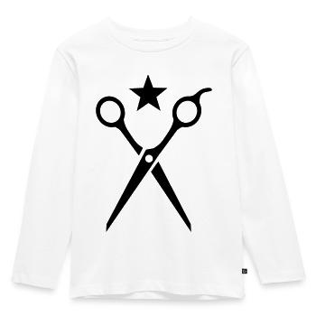 Schere - Kinder Premium Bio Langarmshirt - Weiß - Vorne - AI Model Kid Female (0cm)