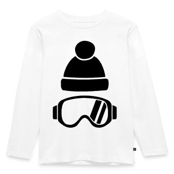 Ski goggles - Kids' Premium Longsleeve Shirt - white - Front - AI Model Kid Female (0cm)