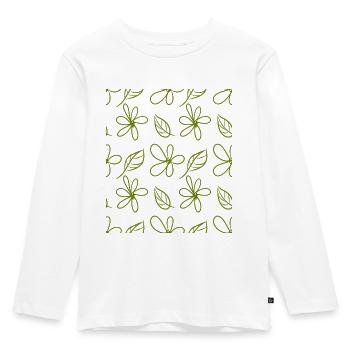 Blüten und Blätter - Kinder Premium Bio Langarmshirt - Weiß - Vorne - AI Model Kid Female (0cm)