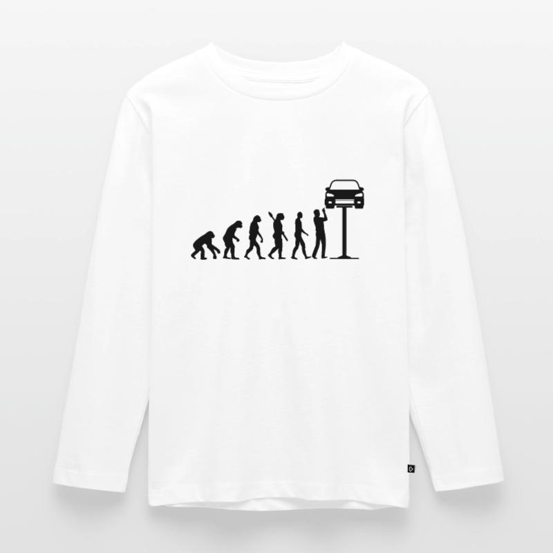 Mechaniker Evolution Auto Schrauber Geschenk Kinder Premium Bio Langarmshirt