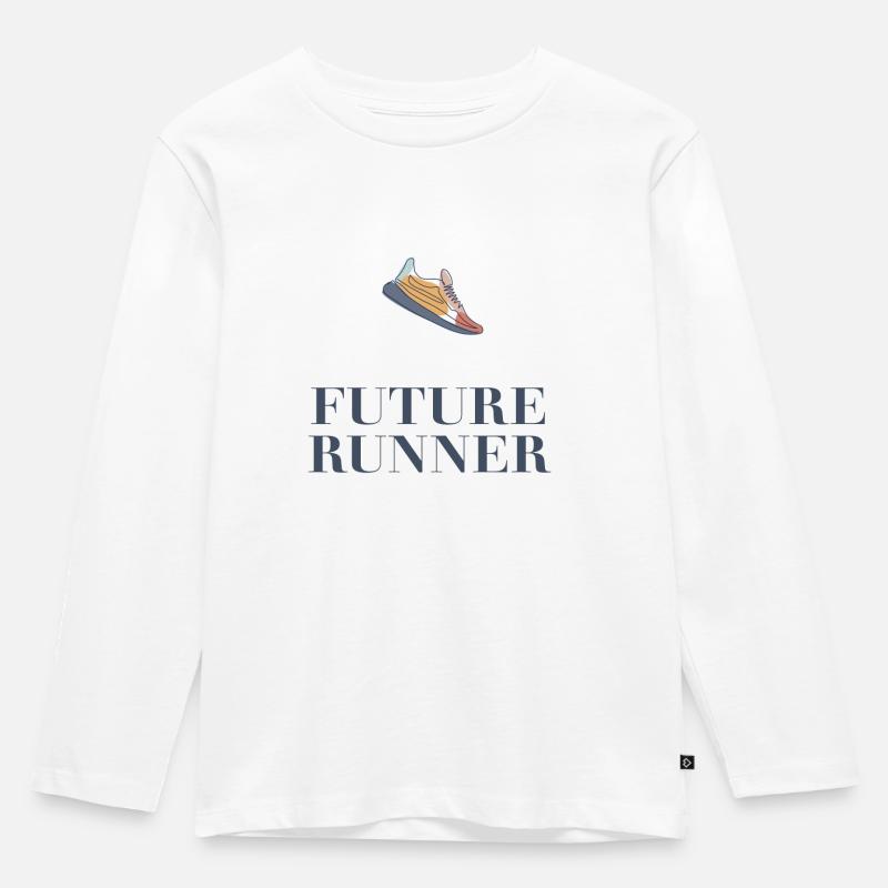 FUTURE RUNNER - Kinder Premium Bio Langarmshirt - Weiß