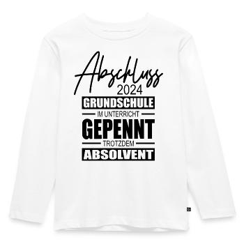 Abschluss 2024 Grundschule - Kinder Premium Bio Langarmshirt - Weiß - Vorne - AI Model Kid Female (0cm)