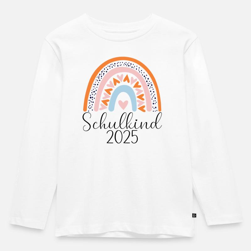 Schulkind5 - Kinder Premium Bio Langarmshirt - Weiß
