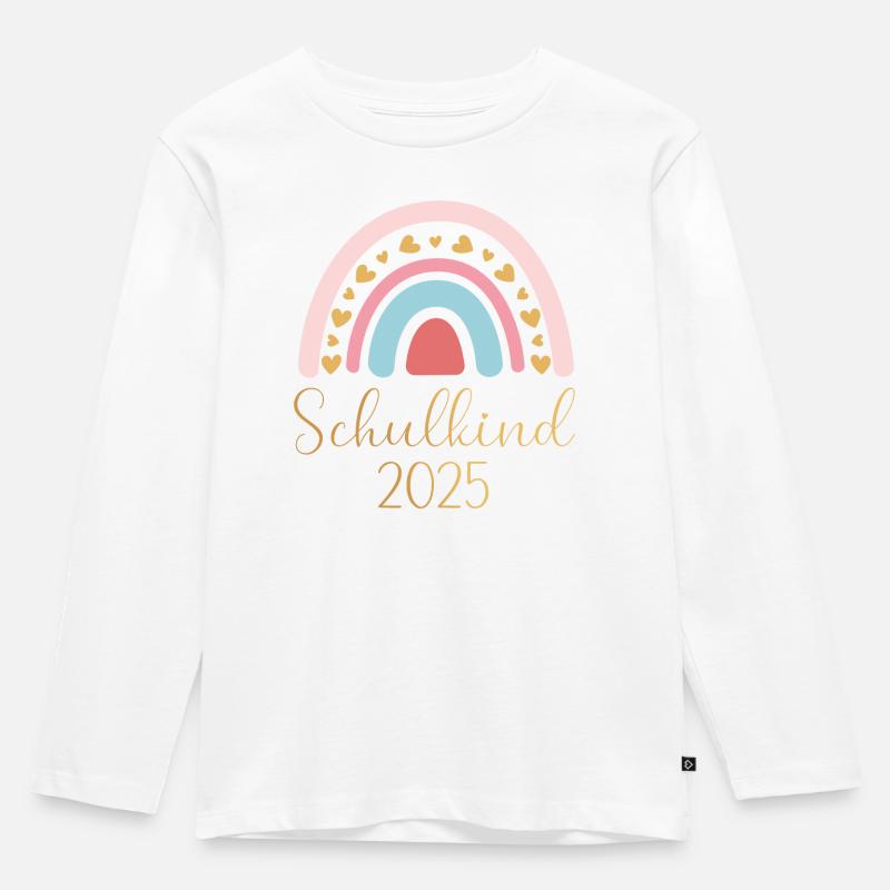 Schulkind11 - Kinder Premium Bio Langarmshirt - Weiß