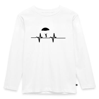 Parachute Skydive Shirt Heartbeat Man - Kids' Premium Longsleeve Shirt - white - Front - AI Model Kid Female (0cm)