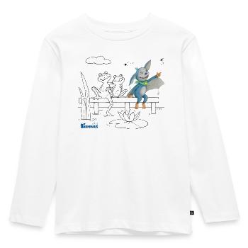 KiKA-Baumhaus mit Fidi Ausmalmotiv - Kinder Premium Bio Langarmshirt - Weiß - Vorne - AI Model Kid Female (0cm)