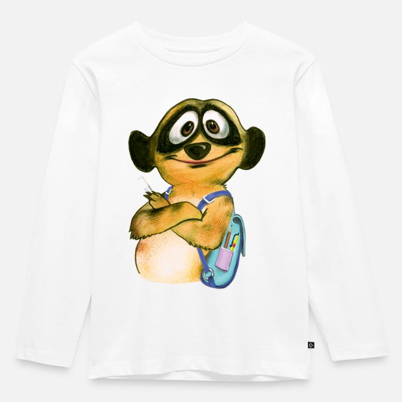 Schul-Schlingel - Kinder Premium Bio Langarmshirt - Weiß