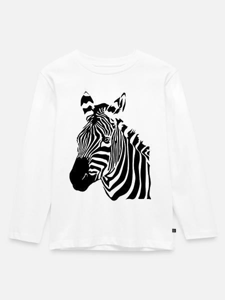 ZEBRA - Kinder Premium Bio Langarmshirt - Weiß